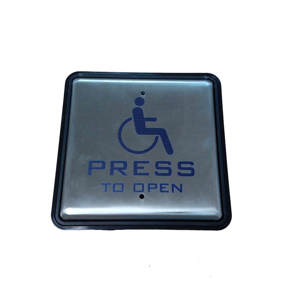 Square stainless steel push button