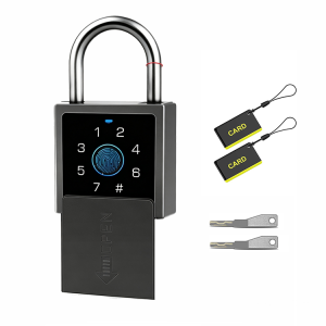Fingerprint Lock Iron Gate Locks Outdoor Padlock Waterproof