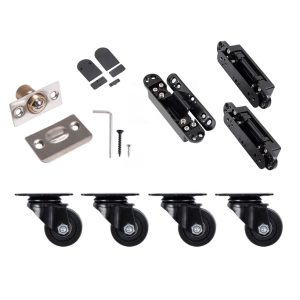 Secret Door Hardware Kit, Heavy‑Duty Hidden Cross Hinges for Bookcase Hidden Door