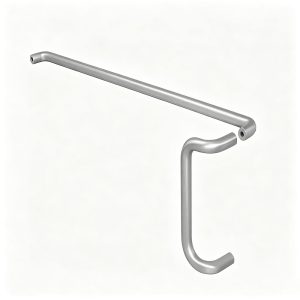 Aluminum Storefront Glass Door Pull Handle and Double Bend Push Bar Set